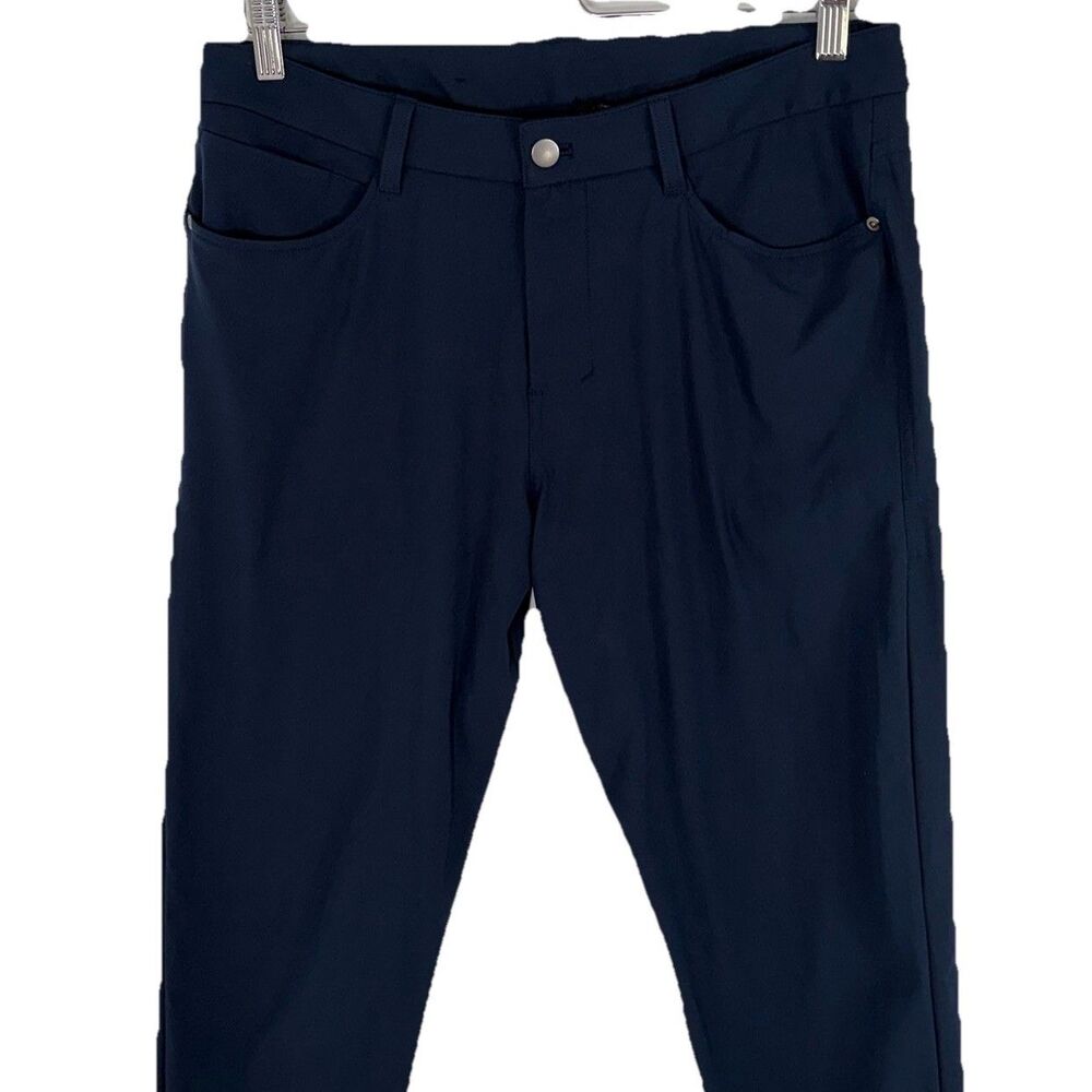 Lululemon Pants Mens 32 Navy ABC Slim Fit Warpstreme Chino Stretch LM5ALWS - Picture 2 of 9